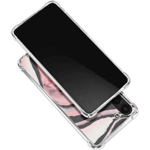 Pink Marble Ink Galaxy S24 FE Clear Case