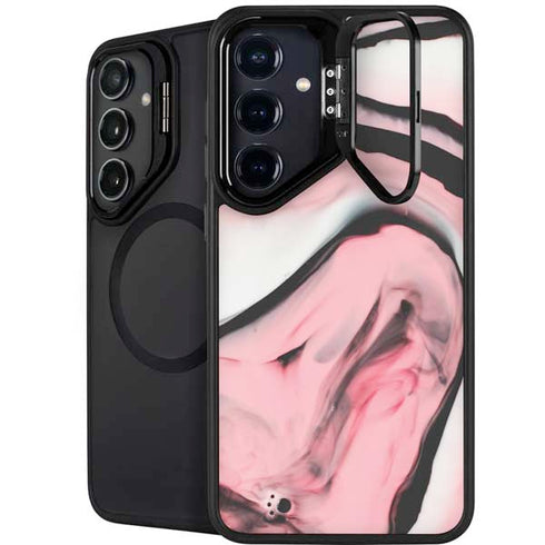 Pink Marble Ink Galaxy S25 Kickstand Case