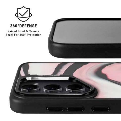 Pink Marble Ink Galaxy S25 Kickstand Case