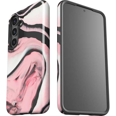 Pink Marble Ink Galaxy S25 Plus Impact Case