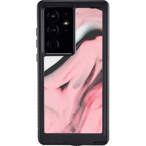 Pink Marble Ink Galaxy S24 Ultra Waterproof Case