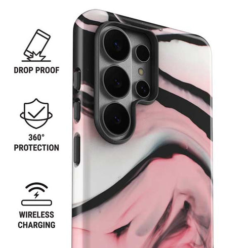 Pink Marble Ink Galaxy S26 Ultra Impact Case