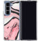Pink Marble Ink Galaxy Z Fold5 5G Clear Case