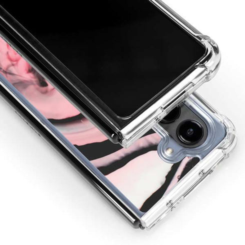 Pink Marble Ink Galaxy Z Fold5 5G Clear Case