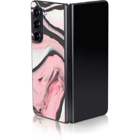 Pink Marble Ink Galaxy Z Fold5 5G Skin