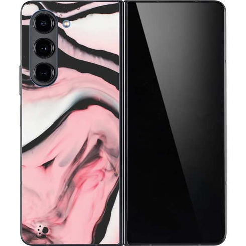 Pink Marble Ink Galaxy Z Fold5 5G Skin