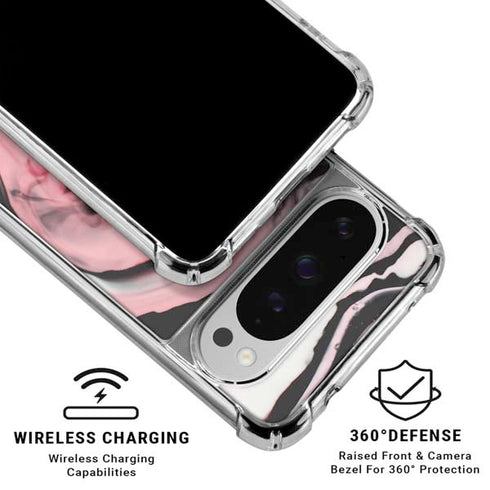 Pink Marble Ink Google Pixel 10 Pro XL Clear Case