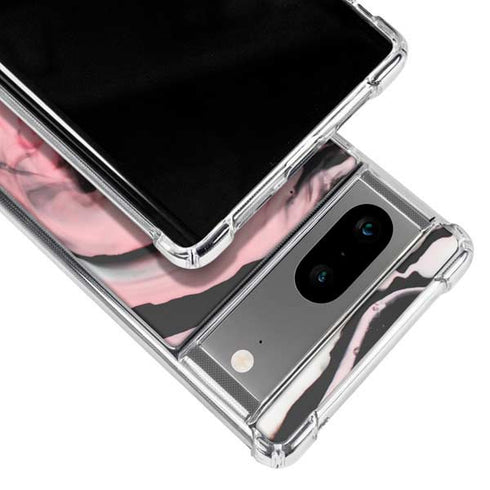 Pink Marble Ink Google Pixel 8a Clear Case