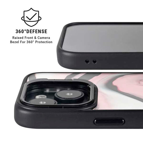 Pink Marble Ink iPhone 14 Plus Kickstand Case