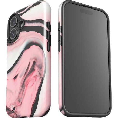 Pink Marble Ink iPhone 16 Impact Case
