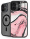Pink Marble Ink iPhone 16 Kickstand Case