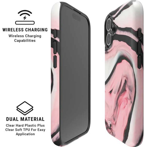 Pink Marble Ink iPhone 16 Magsafe Impact Case