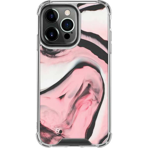 Pink Marble Ink iPhone 16 Pro Clear Case