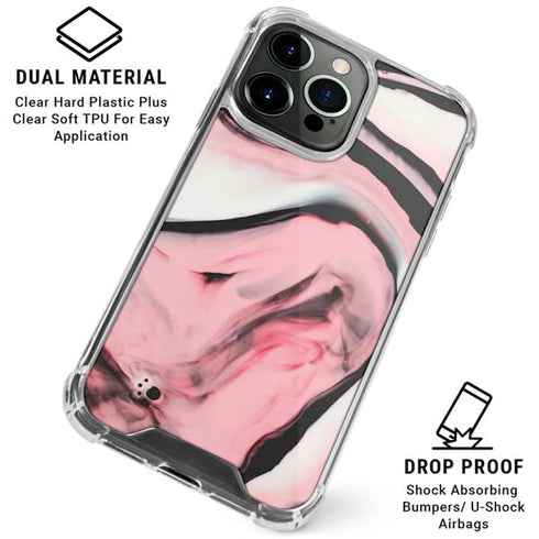 Pink Marble Ink iPhone 16 Pro Max Clear Case