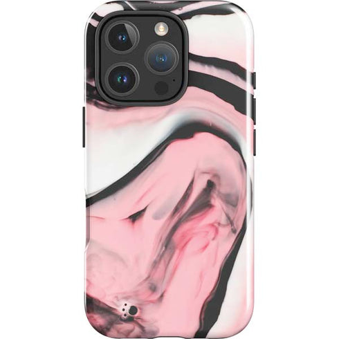 Pink Marble Ink iPhone 16 Pro Max Impact Case