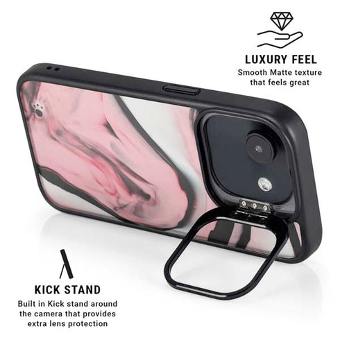 Pink Marble Ink iPhone 16e Kickstand Case