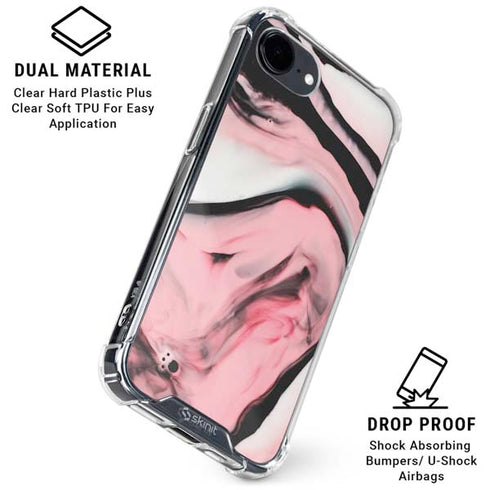 Pink Marble Ink iPhone 16e Clear Case
