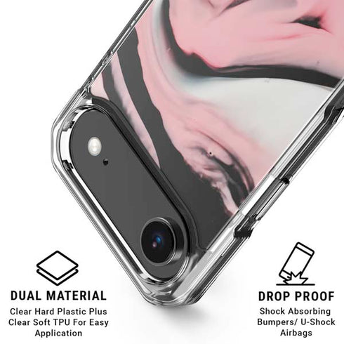 Pink Marble Ink iPhone 17 Air Clear Case