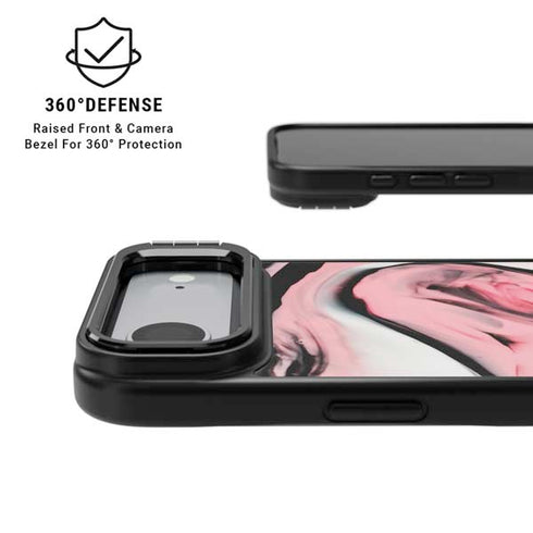 Pink Marble Ink iPhone 17 Air Kickstand Case