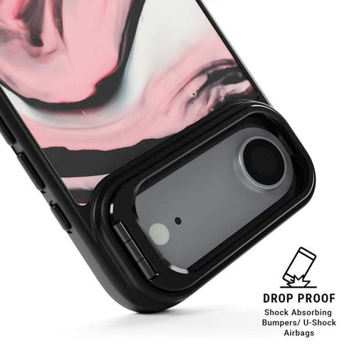 Pink Marble Ink iPhone 17 Air Kickstand Case
