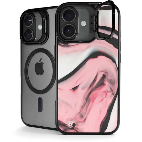 Pink Marble Ink iPhone 17 Kickstand Case