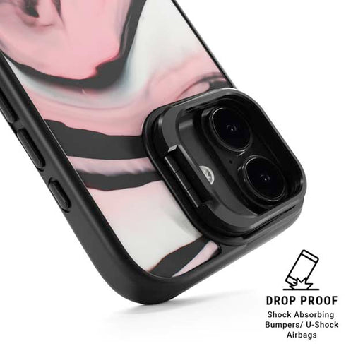 Pink Marble Ink iPhone 17 Kickstand Case