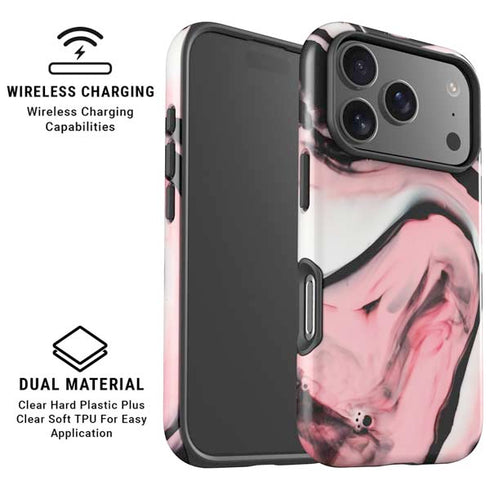 Pink Marble Ink iPhone 17 Pro Max Magsafe Impact Case