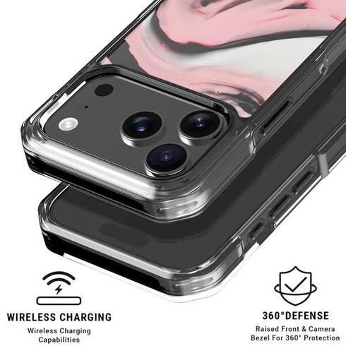 Pink Marble Ink iPhone 18 Pro Clear Case