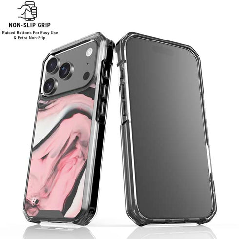 Pink Marble Ink iPhone 18 Pro Clear Case