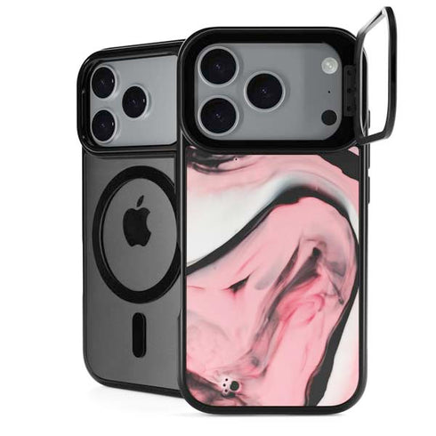 Pink Marble Ink iPhone 18 Pro Kickstand Case