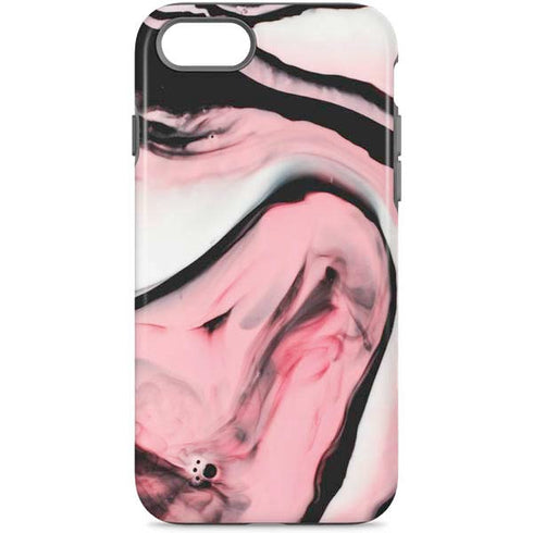 Pink Marble Ink iPhone Cases