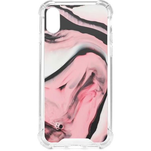 Pink Marble Ink iPhone XS Clear Case