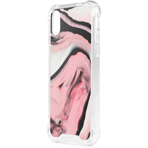 Pink Marble Ink iPhone XS Clear Case