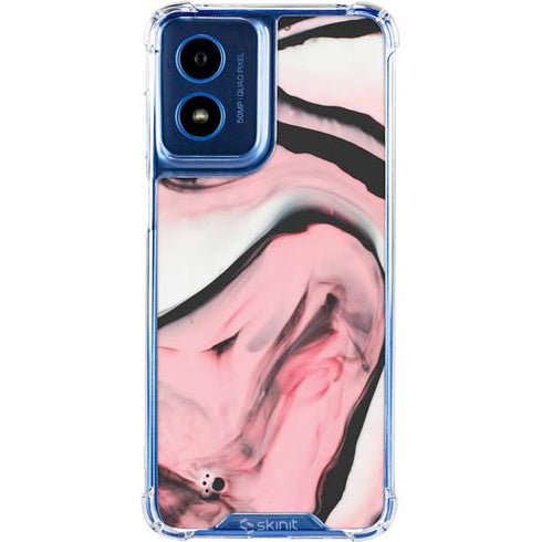 Pink Marble Ink Moto G Play 4G (2024) Clear Case