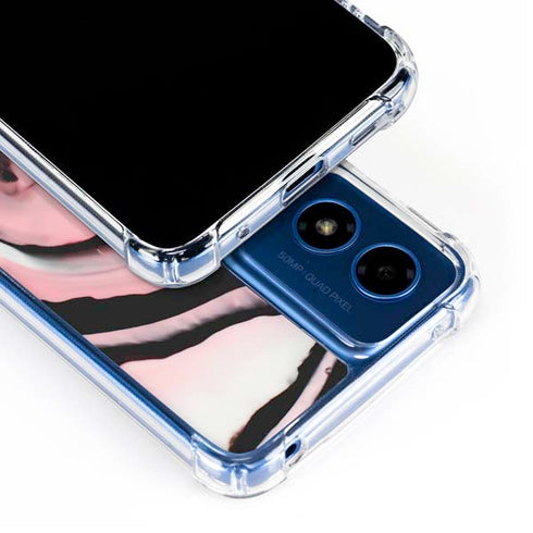 Pink Marble Ink Moto G Play 4G (2024) Clear Case