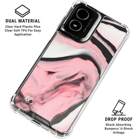 Pink Marble Ink Moto G Power 5G (2024) Clear Case