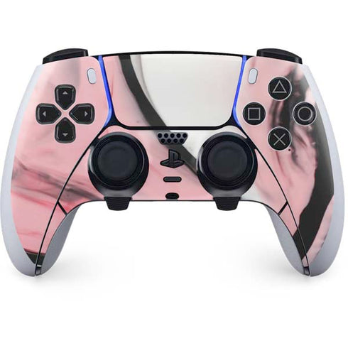Pink Marble Ink PS5 DualSense Edge Pro Controller Skin