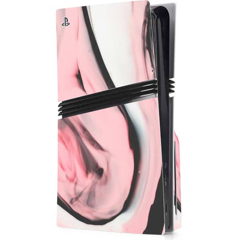 Pink Marble Ink PS5 Pro Disk Console Skin
