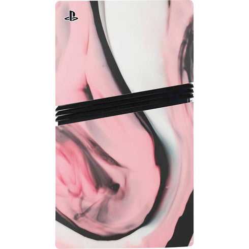 Pink Marble Ink PS5 Pro Disk Console Skin