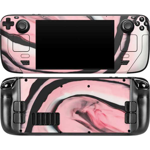 Pink Marble Ink Steam Deck Handheld Gaming Computer OLED Skin