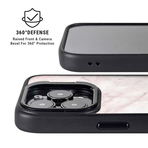 Pink Marble iPhone 15 Pro Kickstand Case