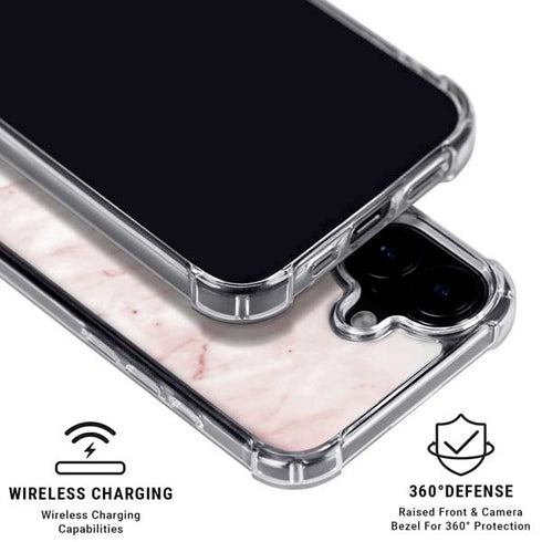 Pink Marble iPhone 16 Clear Case