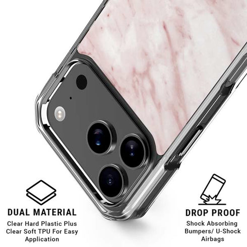 Pink Marble iPhone 17 Pro Max Clear Case