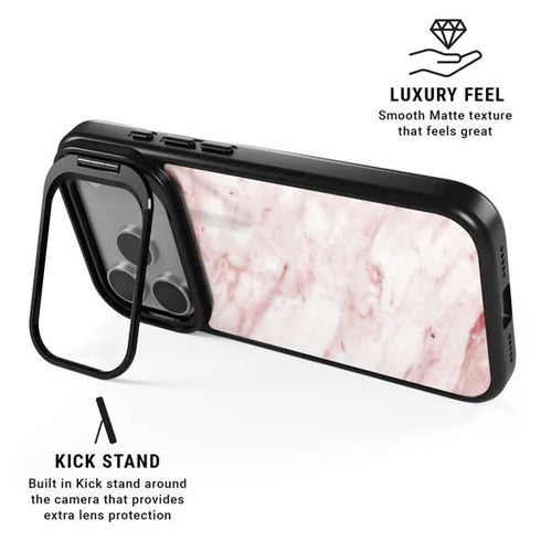 Pink Marble iPhone 17 Pro Max Kickstand Case