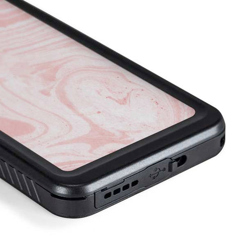 Pink Marbling Galaxy S24 Plus Waterproof Case