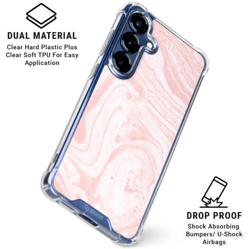 Pink Marbling Galaxy S25 Clear Case