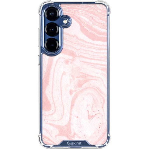Pink Marbling Galaxy S25 Plus Clear Case