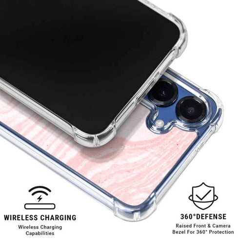 Pink Marbling Galaxy S25 Plus Clear Case
