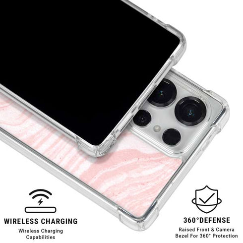 Pink Marbling Galaxy S25 Ultra Clear Case