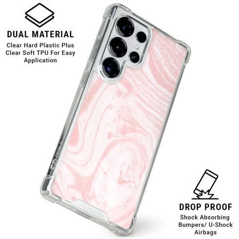 Pink Marbling Galaxy S25 Ultra Clear Case
